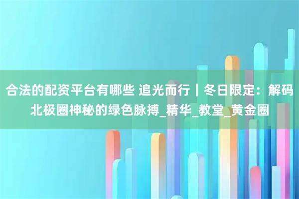 合法的配资平台有哪些 追光而行｜冬日限定：解码北极圈神秘的绿色脉搏_精华_教堂_黄金圈